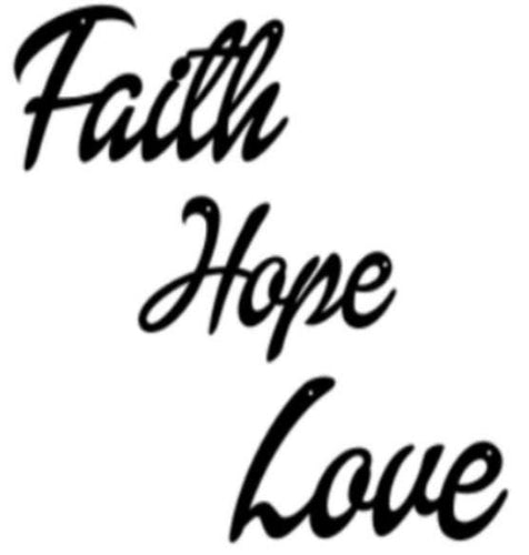 Faith Hope Love 3D letters
